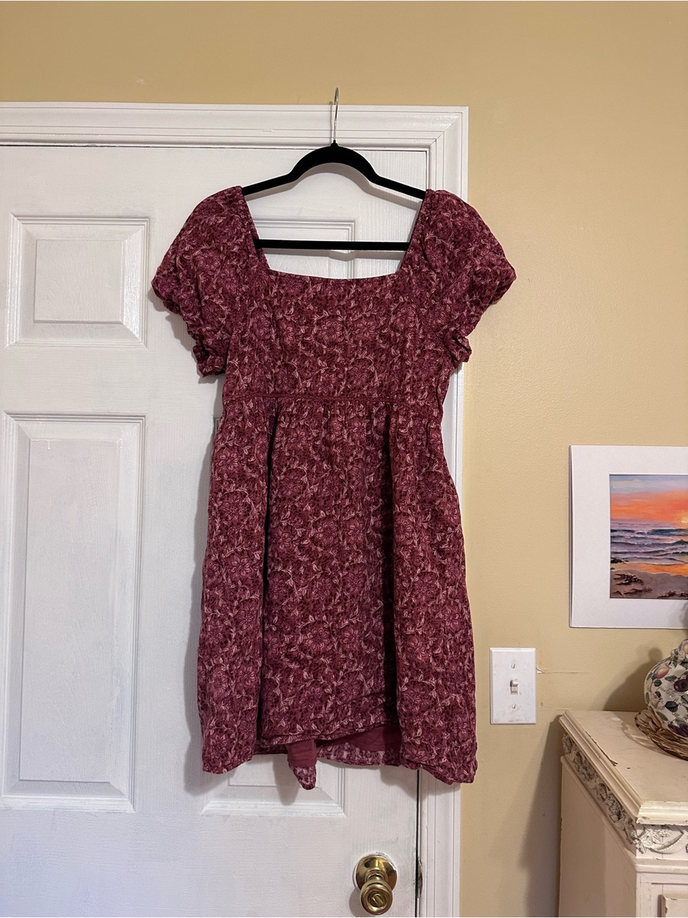 American Eagle Outfitters Burgundy Floral Mini Dress